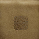LOEWE Anagram Americana 28 Hand Bag Suede Leather Beige Gold Auth BSZ081-18