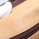 LOEWE Anagram Americana 28 Hand Bag Suede Leather Beige Gold Auth BSZ081-19
