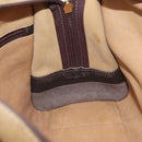 LOEWE Anagram Americana 28 Hand Bag Suede Leather Beige Gold Auth BSZ081-20