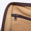 LOEWE Anagram Americana 28 Hand Bag Suede Leather Beige Gold Auth BSZ081-22