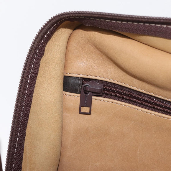 LOEWE Anagram Americana 28 Hand Bag Suede Leather Beige Gold Auth BSZ081
