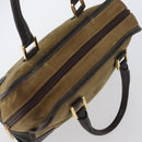 LOEWE Anagram Americana 28 Hand Bag Suede Leather Beige Gold Auth BSZ081-6