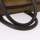 LOEWE Anagram Americana 28 Hand Bag Suede Leather Beige Gold Auth BSZ081-7