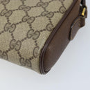 GUCCI GG Supreme Web Sherry Line Bag PVC Beige Gold 116 02 089 Auth BSZ082-10