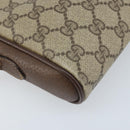 GUCCI GG Supreme Web Sherry Line Bag PVC Beige Gold 116 02 089 Auth BSZ082-13