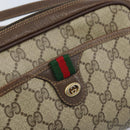 GUCCI GG Supreme Web Sherry Line Bag PVC Beige Gold 116 02 089 Auth BSZ082-14