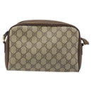 GUCCI GG Supreme Web Sherry Line Bag PVC Beige Gold 116 02 089 Auth BSZ082-3