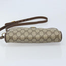 GUCCI GG Supreme Web Sherry Line Bag PVC Beige Gold 116 02 089 Auth BSZ082-9