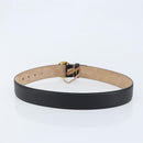 GUCCI Belt Leather 39"" Black Gold 245884 214351 85 34 Auth BSZ094-2