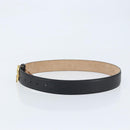 GUCCI Belt Leather 39"" Black Gold 245884 214351 85 34 Auth BSZ094-3