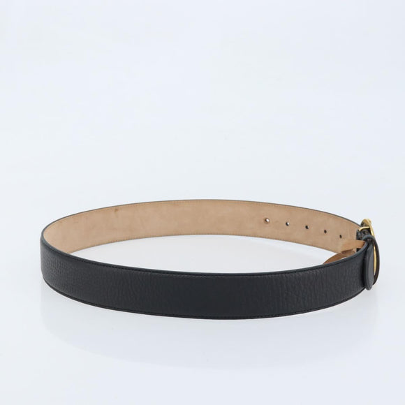 GUCCI Belt Leather 39"" Black Gold 245884 214351 85 34 Auth BSZ094