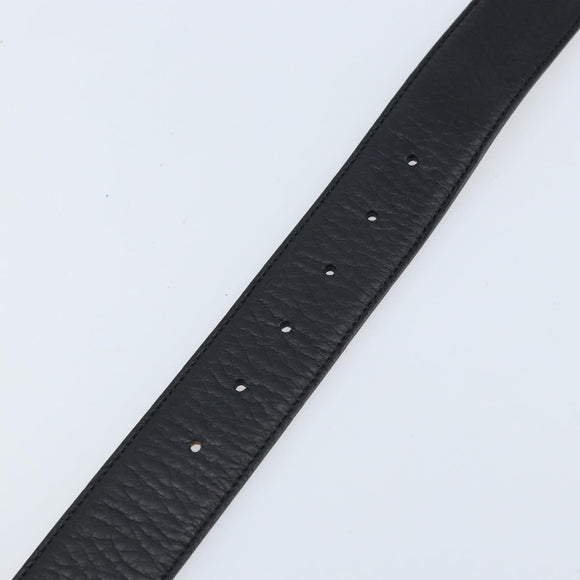 GUCCI Belt Leather 39"" Black Gold 245884 214351 85 34 Auth BSZ094