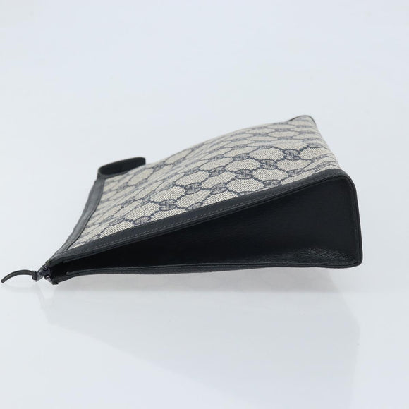 GUCCI GG Supreme Clutch PVC Navy Auth BSZ101