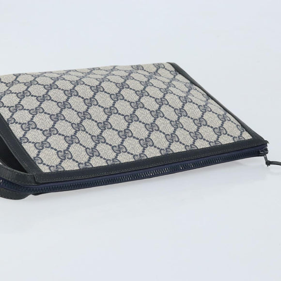GUCCI GG Supreme Clutch PVC Navy Auth BSZ101