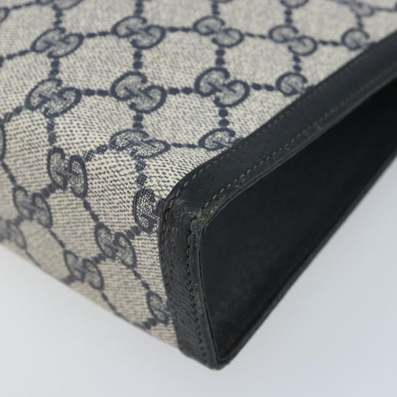 GUCCI GG Supreme Clutch PVC Navy Auth BSZ101