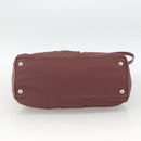 PRADA Hand Bag Nylon 2way Bordeaux Silver Auth BSZ102A-5