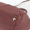 PRADA Hand Bag Nylon 2way Bordeaux Silver Auth BSZ102A-17