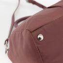 PRADA Hand Bag Nylon 2way Bordeaux Silver Auth BSZ102A-18