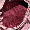 PRADA Hand Bag Nylon 2way Bordeaux Silver Auth BSZ102A-11