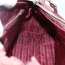 PRADA Hand Bag Nylon 2way Bordeaux Silver Auth BSZ102A-21