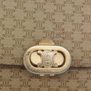 CELINE Macadam Canvas Shoulder Bag PVC Beige Gold Auth BSZ103-18