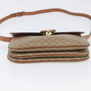 CELINE Macadam Canvas Shoulder Bag PVC Beige Gold Auth BSZ103-5