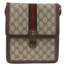GUCCI GG Supreme Web Sherry Line Bag PVC Beige Gold 89 02 077 Auth BSZ106-13