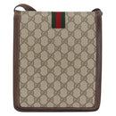 GUCCI GG Supreme Web Sherry Line Bag PVC Beige Gold 89 02 077 Auth BSZ106-2