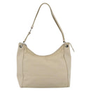 Salvatore Ferragamo Shoulder Bag Canvas Beige Silver Auth BSZ107-3