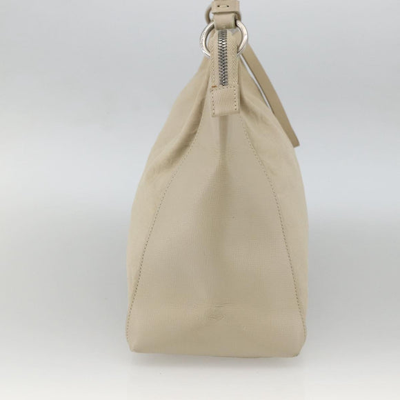 Salvatore Ferragamo Shoulder Bag Canvas Beige Silver Auth BSZ107