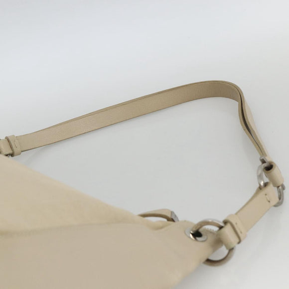 Salvatore Ferragamo Shoulder Bag Canvas Beige Silver Auth BSZ107
