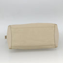 Salvatore Ferragamo Shoulder Bag Canvas Beige Silver Auth BSZ107-9