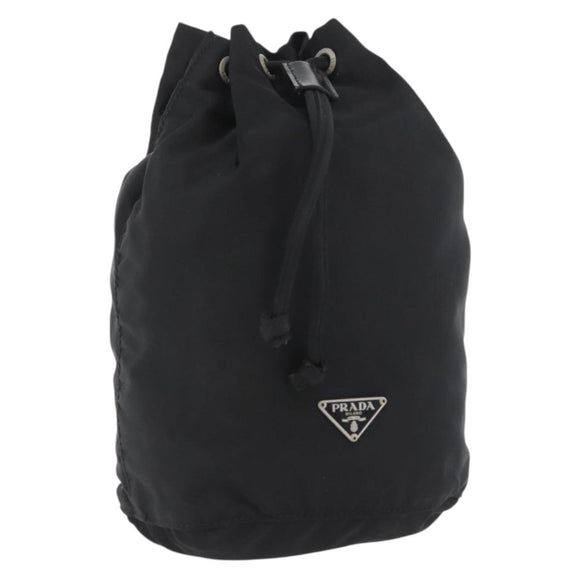 PRADA Drawstring Pouch Nylon Black Auth BSZ108