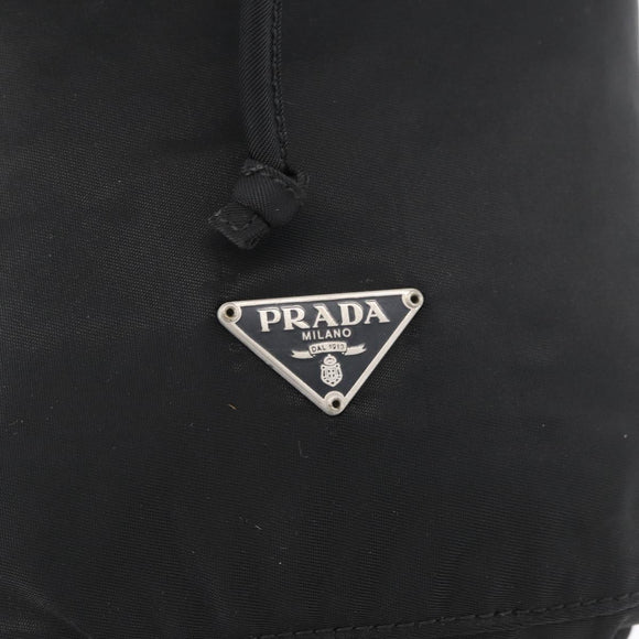 PRADA Drawstring Pouch Nylon Black Auth BSZ108
