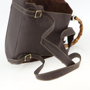 GUCCI Bamboo Backpack Leather Brown Gold 003 2058 0016 Auth BSZ111-11