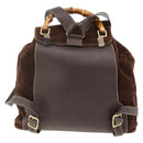 GUCCI Bamboo Backpack Leather Brown Gold 003 2058 0016 Auth BSZ111-3