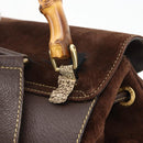 GUCCI Bamboo Backpack Leather Brown Gold 003 2058 0016 Auth BSZ111-9