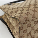 GUCCI GG Canvas Bamboo Hand Bag Nylon Beige Silver 002 1016 Auth BSZ113-11