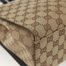 GUCCI GG Canvas Bamboo Hand Bag Nylon Beige Silver 002 1016 Auth BSZ113-13