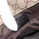 GUCCI GG Canvas Bamboo Hand Bag Nylon Beige Silver 002 1016 Auth BSZ113-23