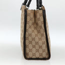 GUCCI GG Canvas Bamboo Hand Bag Nylon Beige Silver 002 1016 Auth BSZ113-5