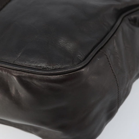 BALLY Hand Bag Leather Brown Gold Auth BSZ117