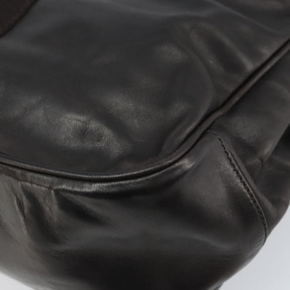 BALLY Hand Bag Leather Brown Gold Auth BSZ117