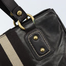 BALLY Hand Bag Leather Brown Gold Auth BSZ117-14