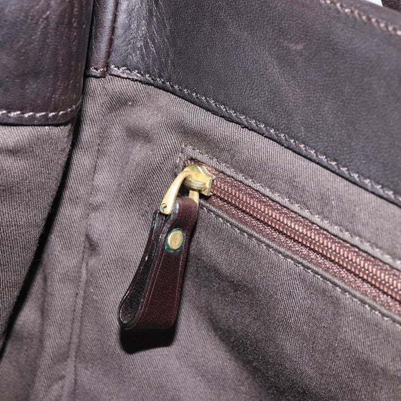 BALLY Hand Bag Leather Brown Gold Auth BSZ117