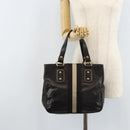 BALLY Hand Bag Leather Brown Gold Auth BSZ117-23