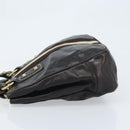 BALLY Hand Bag Leather Brown Gold Auth BSZ117-5