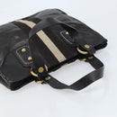 BALLY Hand Bag Leather Brown Gold Auth BSZ117-6