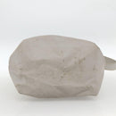 CHANEL Tote Bag Nylon White Silver CC Auth BSZ118-5