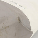 CHANEL Tote Bag Nylon White Silver CC Auth BSZ118-9